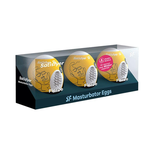 Set mit 3 Masturbatoreiern, Modell Fierce